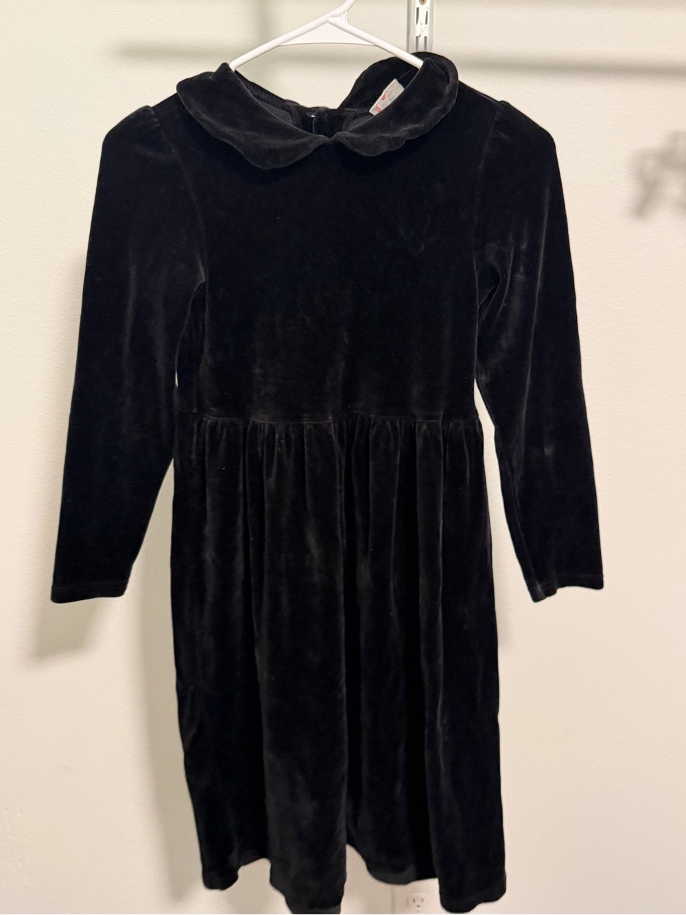 Hanna Andersson Black Velvet Peter Pan Collar Dress